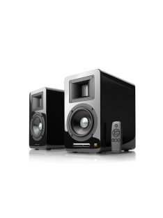   AIRPULSE A100 - Active Hi-Fi Speaker Pair with Ribbon Tweeter Hi-Res Audio Bluetooth 5.0 - matt black