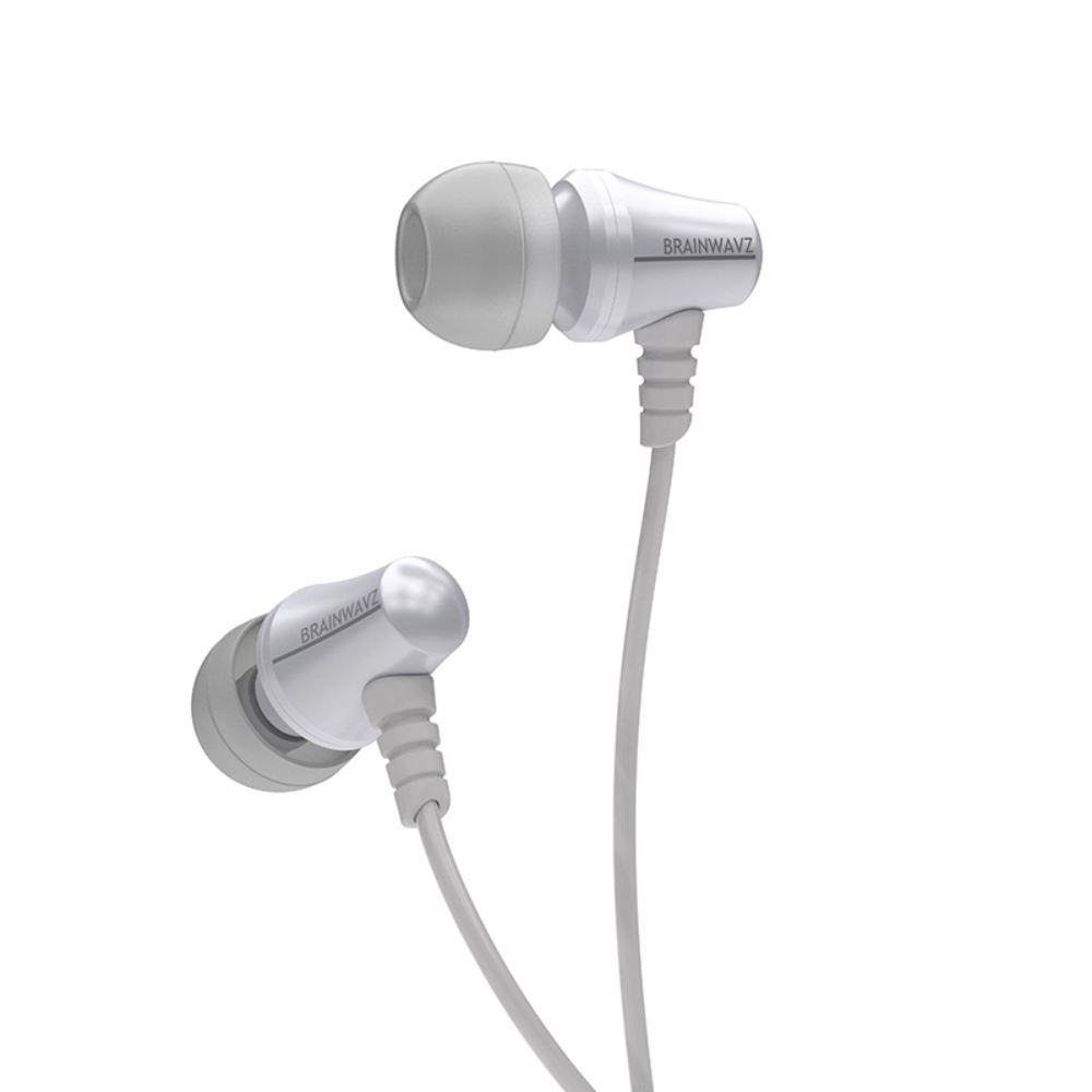 BRAINWAVZ JIVE Stereo high quality In Ear headphones with Mic and COMPLY foam eartips White