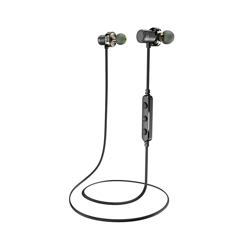 AWEI X670BL Bluetooth In ear Dual Dynamic Driver Earphones with Extra Bass Black