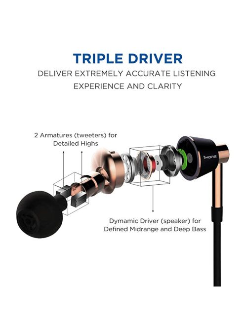 1more triple driver in ear  Wired Bluetooth Earphones & Headphone – 1MORE