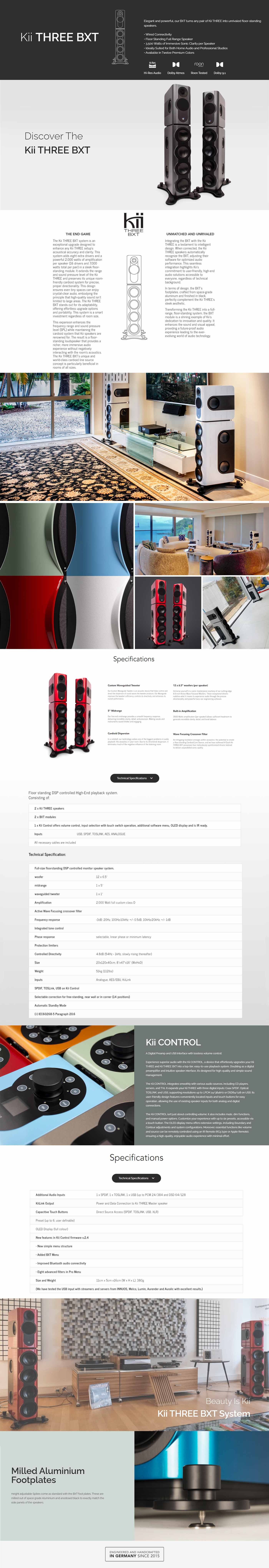 Kii Three BXT System details